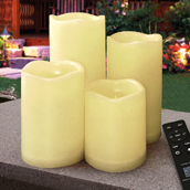 HOME MOST Set of 4 Waterproof LED Pillar Candles w